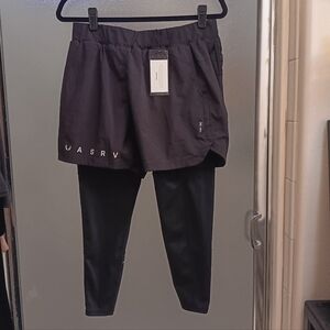 ASRV Black Athletic Shorts with Leggings